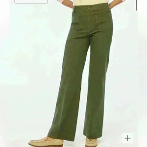 J.Crew Tall High-Rise Patch-Pocket Wide-Leg Pants in Green Size 32T